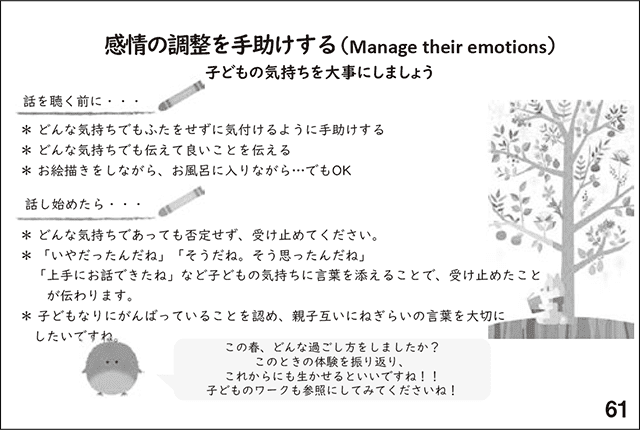 スライド61.感情の調整を手助けする（Manage their emotions）