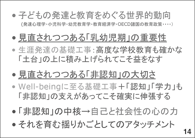 スライド14 子どもの発達と教育をめぐる世界的動向